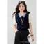 Mùa Thu 2025 - Áo sơ mi nữ preppy style phiên bản Hàn Quốc, tay ngắn dáng ôm