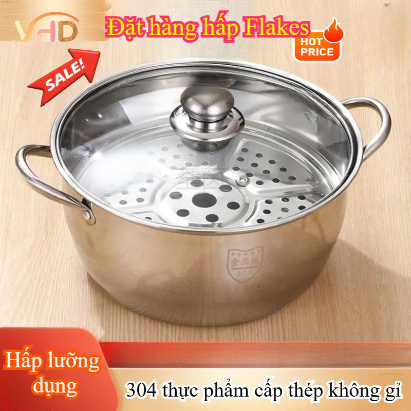 Nồi đa chức năng bằng thép không gỉ 304 dày và cao cho tất cả các loại dụng cụ nấu 18/20/24cm