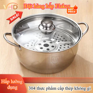 Nồi đa chức năng bằng thép không gỉ 304 dày và cao cho tất cả các loại dụng cụ nấu 18/20/24cm