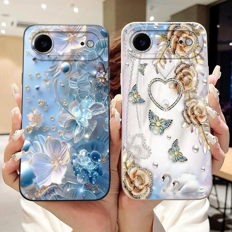 Ốp Họa Tiết Bướm Hoa Nữ Tính Cho iPhone Air / iPhone 17 Air / 17 Slim A3517 A3260 Ốp điện thoại Silicon Mềm