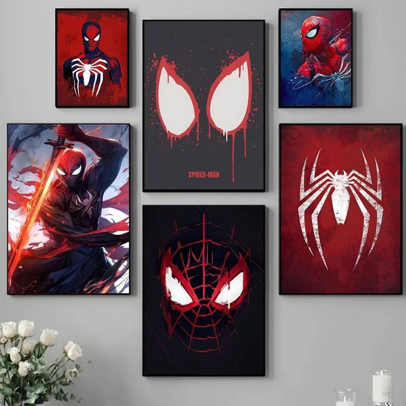 Marvel Siêu Anh Hùng Người Nhện Hoạt Hình Treo Tường Nghệ Thuật Poster Canvas Tranh Phòng Khách Trang Trí Nhà Giấy Dán Tường Quà Tặng