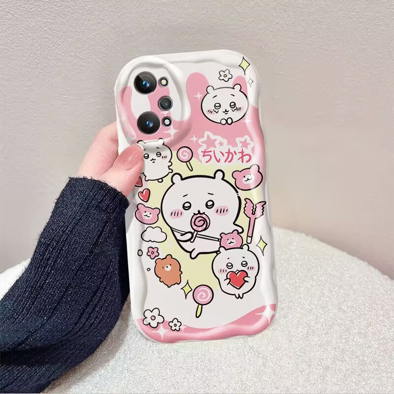 Phim Hoạt Hình Chiikawa Usagi Hachiware Vỏ Cho Samsung Galaxy A15 A56 A55 A16 A17 A36 A26 A54 A35 A14 A34 A53 A23 A25 A07 Vỏ Kem Mềm Vồng Cạnh Silicon