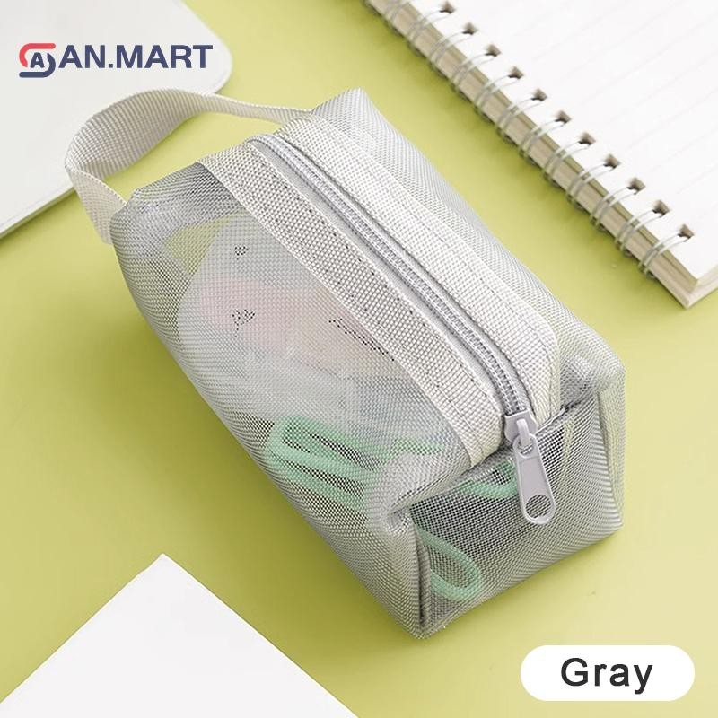 Bigdealssuper Lưới túi đựng mỹ phẩm trong suốt, trang điểm, đồ vệ sinh du lịch, dây kéo