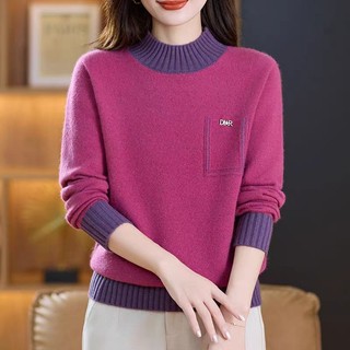 Áo len dệt kim tay dài nữ, phong cách Hàn Quốc, phù hợp mùa thu đông