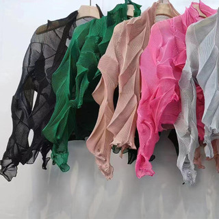 Áo khoác Miyake Nữ Cao Cấp Cảm Giác Áo Cardigan Bên Ngoài Nữ Mùa Hè Phù Hợp Với Váy Dài Thời Trang Không Đều Phù Hợp Với Nắng Mỏng