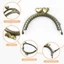 ROLY Ví Khung Kiss Clasp, Kim Loại Vintage Ví Khóa Khung, Mini Nổi Túi Kim Loại Tay Cầm DIY Handmade Túi Phần Cứng Túi Kiss Khóa Giá Đỡ May Phụ Kiện Túi