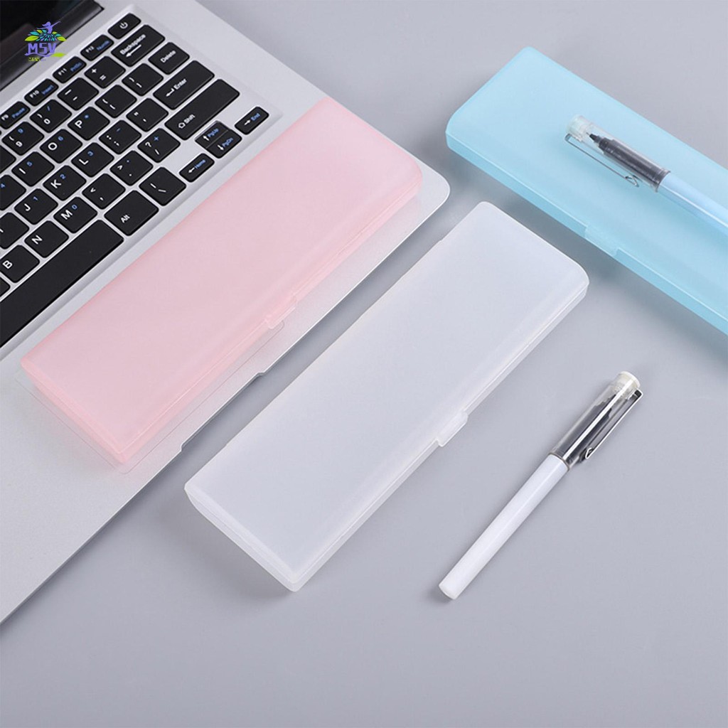Hộp bút chì mờ trong suốt có hộp đựng bút chì đóng cửa cho trường học Phụ kiện văn phòng phẩm văn phòng phẩm