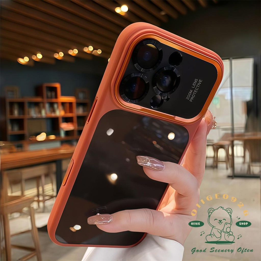 【 Ốp lưng iPhone17 】 Vỏ điện thoại acrylic cảm giác da Orange Scrub iphone17 Pro Max 16 15 cho vỏ iPhone vỏ mềm silicon TPU chống sốc