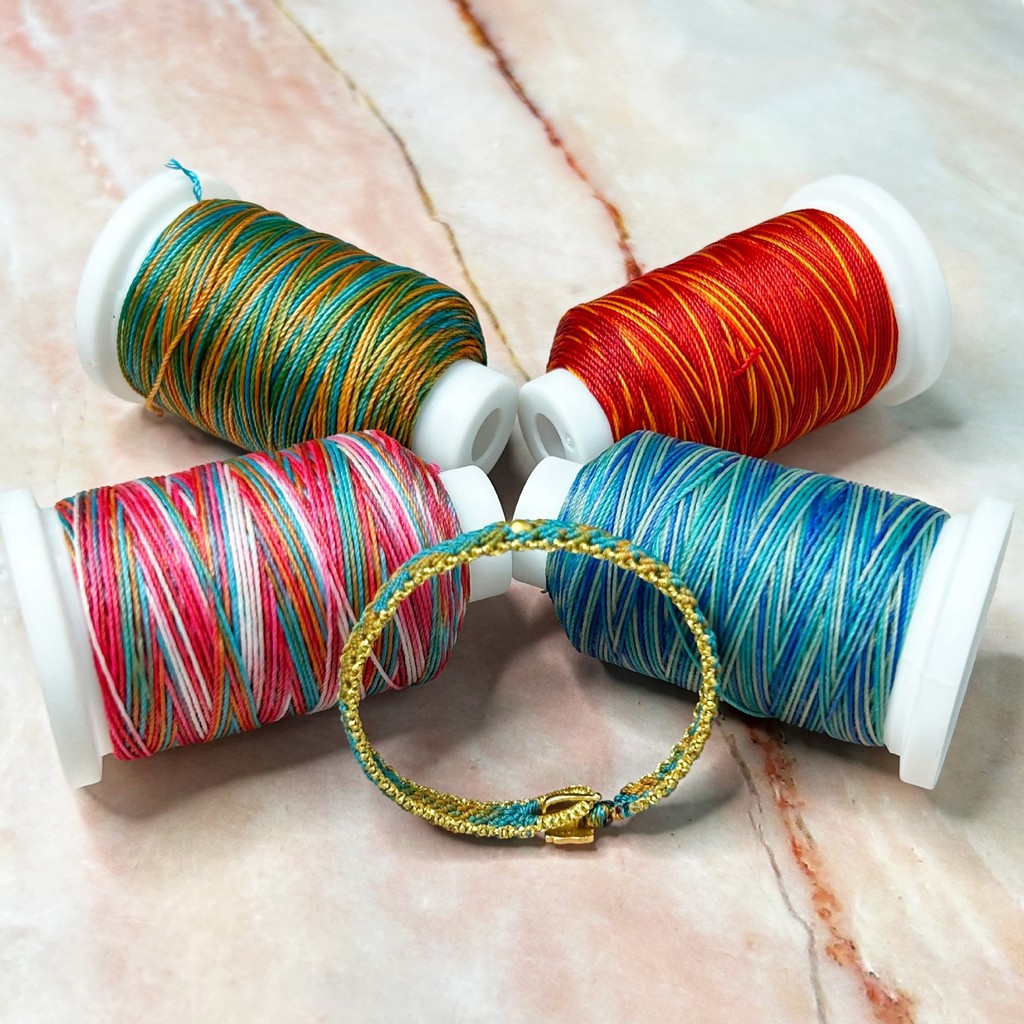 9 Dây Màu Gradient Nam Mỹ Sợi Sáp Bện Dây Phân đoạn Sợi Nhuộm Qianli Jiangshan Sợi Sợi Nhiều Màu Dây Bện