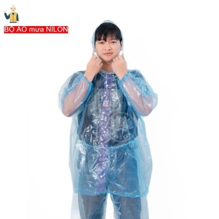 {COMBO 10 BỘ - QUÁ RẺ } Bộ quần áo mưa nilon tiện ích cho người lớn trẻ em, áo mưa tiện lợi