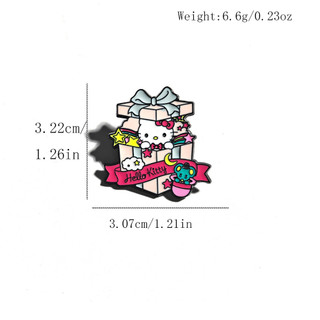 4 Cái / bộ Sanrio Kuromi Chó Tai Lớn Hello Kitty Sinh Nhật Huy Hiệu Dễ Thương Túi Trang Trí Thổ Cẩm Trẻ Em