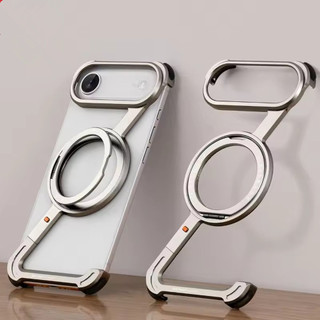 [JLK] Ốp Điện Thoại Kim Loại Không Khung Cho iPhone 17 Air / 17 Pro / Pro Max Có Chân Đế 360° Ốp lưng chống sốc bảo vệ từ tính xoay được