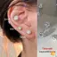 Thời Trang Thép Titan Unisex Nam Nữ Bóng Tròn Pha Lê Zircon Tai Bông Tai Thời Trang Sáng Bóng Sụn Xuyên Trang Sức Mới