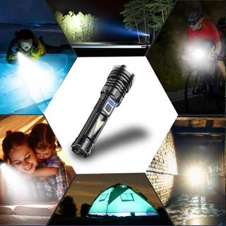 COD Super Bright Zoom LED Flashlight Rechargeable Waterproof Outdoor Heavy Duty Rechargeable Flashlight