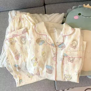 bộ đồ mặc nhà tay dài rộng rãi, ngọt ngào, dễ thương, phù hợp cho mùa xuân thu