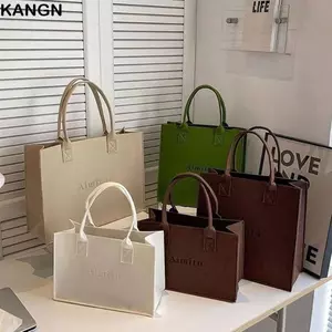 KANGN 1 Túi Messenger, Túi đeo vai nỉ du lịch dung tích lớn, Túi xách đeo chéo màu trơn S / M / L đơn giản dành cho nữ