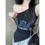 Áo Vest đeo chéo in chữ Hot Girl của Mỹ dành cho nữ có miếng đệm ngực Mặt sau đẹp xếp ly eo hẹp không đều Áo quây