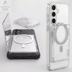 GILL Cho Túi Đựng Thẻ MagSafe, Giá Đỡ Thẻ Từ Tính Siêu Mỏng Trong Suốt, 2 Khe Cắm Thẻ Có Thể Tháo Rời Ví Chống Sốc Điện Thoại Cho Điện Thoại Từ Tính
