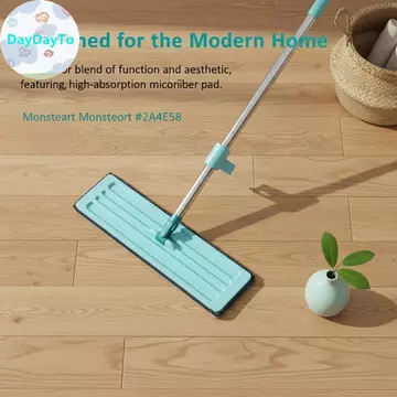 DayDayTo Flat Floor Cây lau nhà Bóp Cây lau nhà miễn phí Vòng lau sàn Cây lau nhà Tấm lót sợi nhỏ Cây lau nhà lười Sử dụng ướt hoặc khô Dụng cụ làm sạch nhà TH