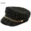 LUImo Thu Đông Ngọc Trai Dây Xích Flat Top Mũ Hải Quân Thời Trang Mũ Nồi Newsboy Mũ Berret Người Phụ Nữ Hình Bát Giác Mũ Thiết Kế Nữ Trang Phục SBS
