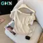 GHX Thời Trang Slim Off-Shoulder Ren Ngắn Tay Áo Thun Nữ Mùa Hè VN