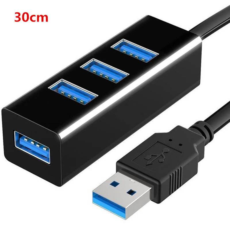 Alittlesetrtu 4 Cổng Đa Bộ Chia USB Hub + Bộ Chuyển Đổi Nguồn Điện, Bộ Mở Rộng 30cm / 1.2m Tốc Độ Cao Cho PC VN