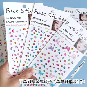Trẻ em Nhãn dán kim cương Handmade Đồ chơi trang sức DIY Trẻ em mới Nhãn dán kim cương pha lê cho bé gái Biểu diễn sân khấu Nhãn dán trang điểm DIY Nước mắt nốt ruồi trán Trang trí đầy màu sắc Đá quý