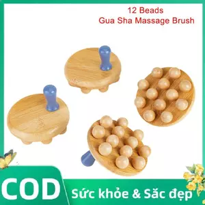 Trong Kho Bằng Gỗ Gua SHA Massage Bàn Chải 12 Hạt Cầm Tay Cơ Thể Cạo Spa Công Cụ Chống Cellulite Cá Tuyết