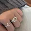 LUImo Mạ Bạc Quả Bóng Lớn Mở Vòng Pha Lê Có Thể Điều Chỉnh Sáng Bóng Không Gây Dị Ứng Trang Sức Cho Tốt Nghiệp Quà Tặng Mặc Tiệc Hàng Ngày SBS