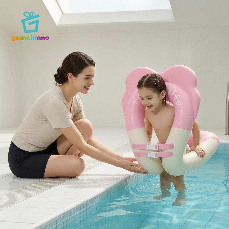 Gamchiano Bơm Hơi Trẻ Em Phao Khóa PVC Phao Bơi Dây Trước Nước Cho Trẻ Em, Bơi lội