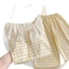 Đồ Ngủ Ba Mảnh Của Phụ Nữ Quần Short Ngắn Tay Quần Dài Ngọt Ngào Ve Áo Ren Lớn Ở Nhà
