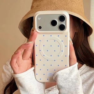 Ốp điện thoại mềm mờ từ tính toàn màn hình chấm bi cho iPhone 17 Pro Max 16 15 14 Vỏ bảo vệ chống sốc
