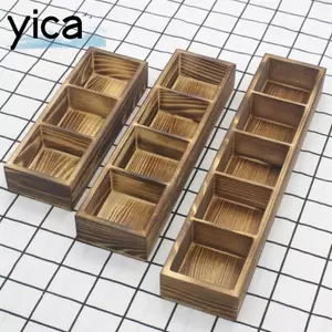 Hộp đựng túi trà YICA, Hộp lưu trữ nhiều ngăn bằng gỗ nguyên khối cổ điển tinh tế, Máy tính để bàn thực tế di động Sáng tạo Thùng lưu trữ cổ điển đơn giản