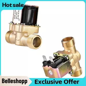 Belleshopp Van điện từ bằng đồng thau 1/2 inch 24V DC Điều khiển nước thường đóng