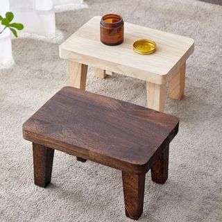 Ghế thay giày ELLSWORTH, Chân co giãn Ghế nhỏ bằng gỗ nguyên khối, Bàn cà phê 30 * 20cm Chịu tải lớn Đa chức năng Nhà Phân thấp trong nhà