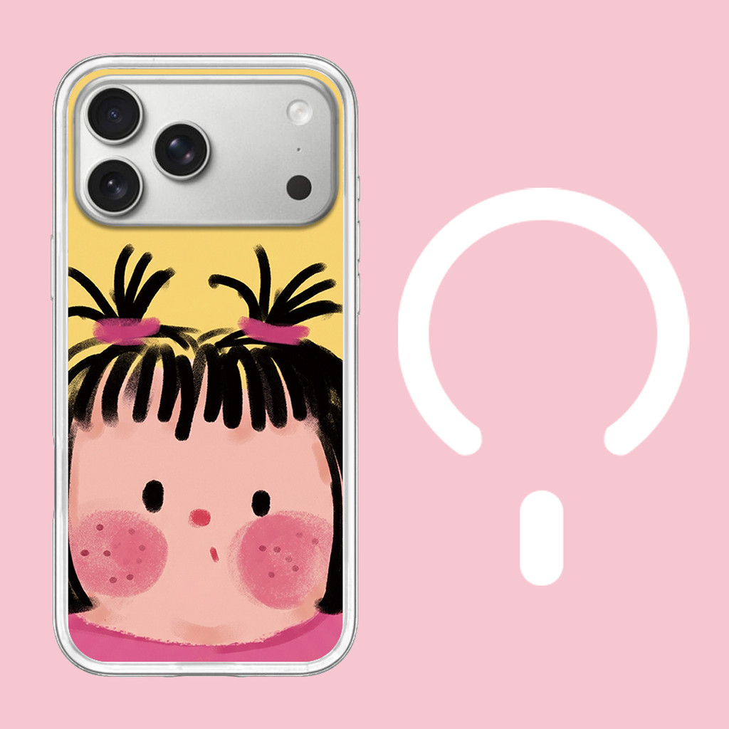 Phim Hoạt Hình Từ Tính Cô Gái Uống Cà Phê Trong Suốt Ốp Lưng Điện Thoại iPhone 17 16 Pro 15 Pro Max 14 Cứng frosted Bảo Vệ Vỏ