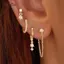 AqToCna 4 Dây Xích Huggie Bông Tai Dành Cho Nữ Thời Trang Hoa Tragus Vòng Bông Tai Sụn Số Lượng Lớn Xuyên Xoắn Trang Sức Lobe Bông Tai AqToCna