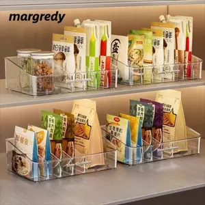 Giá đỡ ngăn MARGREDY, Khay lưu trữ Acrylic bằng nhựa, Giá đựng đồ 7 khe trong suốt Nhà bếp