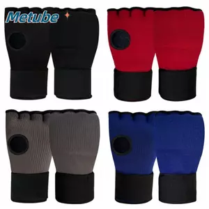 Găng tay đấm bốc Gel nửa ngón METUBE MMA, Găng tay đấm bốc dày thoáng khí Muay Thái, Dây đeo cổ tay dài chuyên nghiệp quấn tay Găng tay bên trong