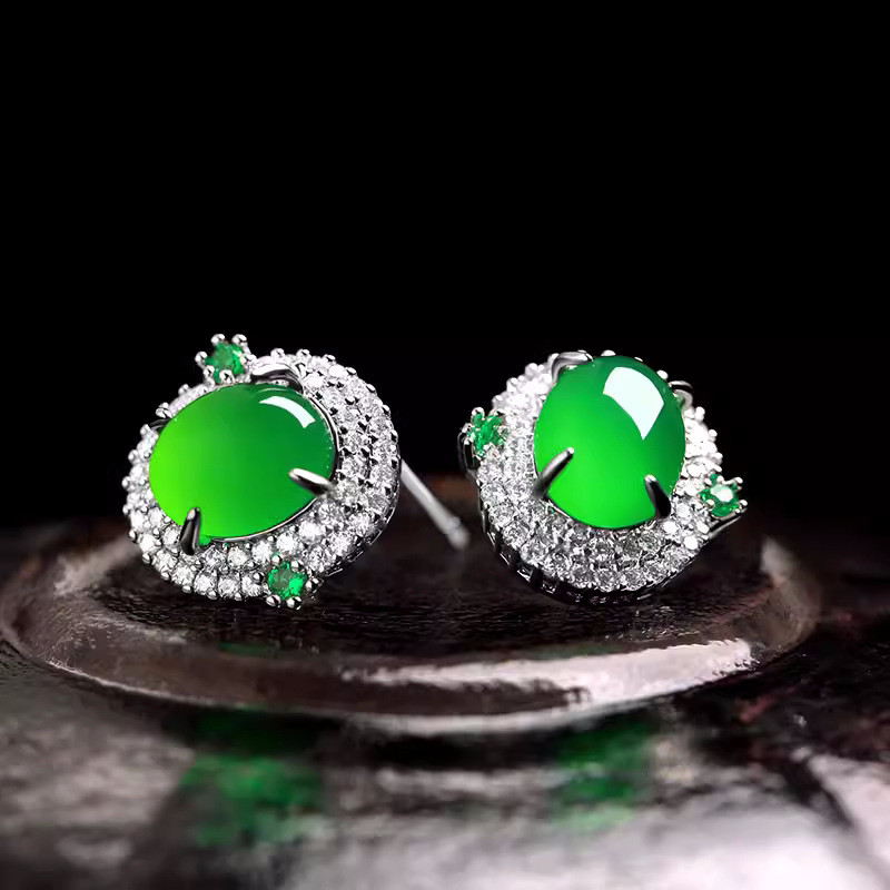 Bông tai nữ Chalcedony tự nhiên thanh lịch