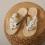 Vải Hoa Flip-Flops Nữ Mùa Hè Mặc Ngoài Thời Trang Chống Trơn Trượt Flat Flip-Flops Giày Đi Biển Nữ LQJQ