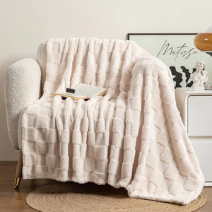 Siêu Mềm Dày Sofa Bao Chăn Checkerboard Chăn Nhỏ Vách Ngăn Lông Cừu Thoải Mái Cotton Lông Cừu Jacquard Ngủ Vách Ngăn Chăn26062203