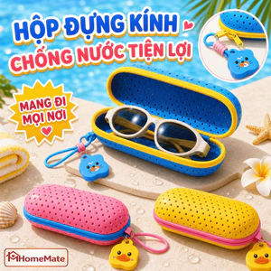 Hộp Đựng Kính Bơi HomeMate EVA Silicon Thoáng Khí, Hộp Bảo Vệ Kính Chống Trầy Xước Kèm Dây Treo Tiện Lợi