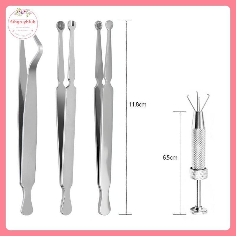 STHB Thép Không Gỉ Xuyên Buộc Kẹp Dụng Cụ Môi Móng Tay Bông Tai Đâm Đâm Kẹp Mở Đóng Tai Mũi Vách Ngăn Cơ Thể Xuyên Dụng Cụ VN