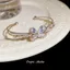 Siêu Nhấp Nháy Zircon Bướm Hai Lớp Mở Vòng Tay Phong Cách Hàn Quốc Tính Khí Ngọt Ngào Phù Hợp Với Vòng Tay Nhẹ Sang Trọng Cao Cấp Nữ