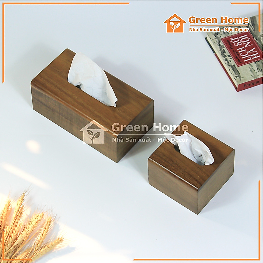 Hộp Đựng Giấy Ăn Cao Cấp, Hộp Đựng Giấy Ăn Bằng Gỗ Tự Nhiên Phù Hợp Cho Khăn Giấy Tối Đa 200x100mm