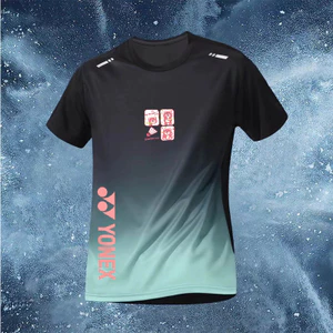 Áo thun thể thao màu Gradient Yonex Mùa hè dáng rộng và đơn giản Chạy bộ ngoài trời và đi xe đạp Thể thao Đường đua và trường Quần áo khô nhanh hợp thời trang