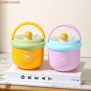 Cốc súp COCODECOVED, Bình yến mạch qua đêm bằng thép không gỉ 500 / 600ml, Di động sáng tạo có nắp Thìa Bát kín cho bữa sáng Yến mạch Sữa trái cây Salad