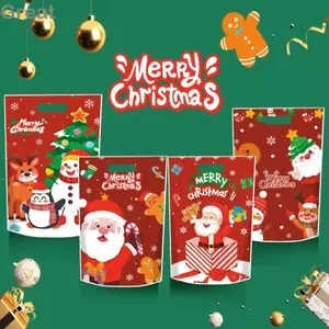 GREAT 50 Chiếc Túi Đóng Gói Giáng Sinh, Ông Già Noel Giáng Sinh Vui Vẻ Túi Kẹo, Bao Bì Ăn Nhẹ Cung Cấp Tiệc Nhiều Màu Gói Quà Tặng Bánh Quy Cho Trang Trí Tiệc Giáng Sinh