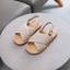 Sandal bé gái đan dây cổ điển mùa hè 2024 đế mềm chống trượt giày đi biển trẻ em cỡ lớn thoáng khí